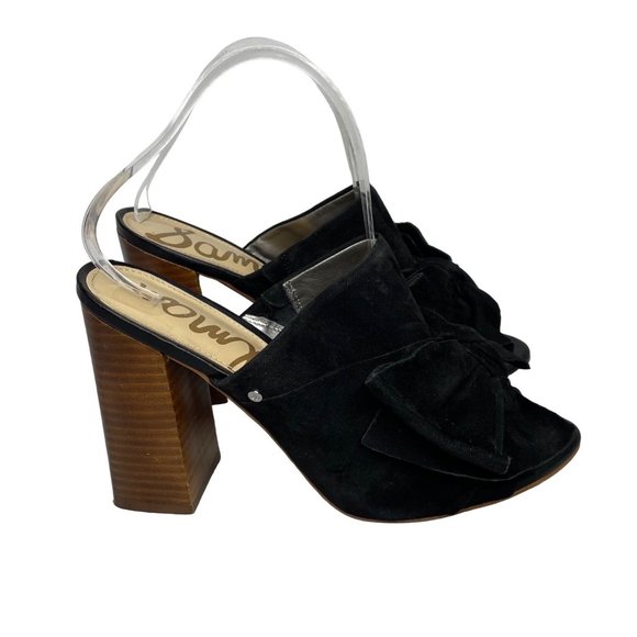 Sam Edelman 8 Yumi suede mule heels black - Picture 1 of 9